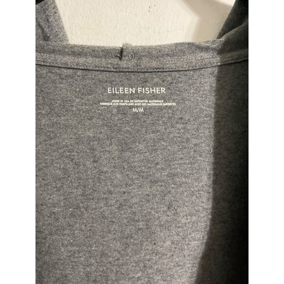 Eileen Fisher Lightweight Hoodie Cardigan Sweater with Pockets in Grey Medium - Picture 5 of 11